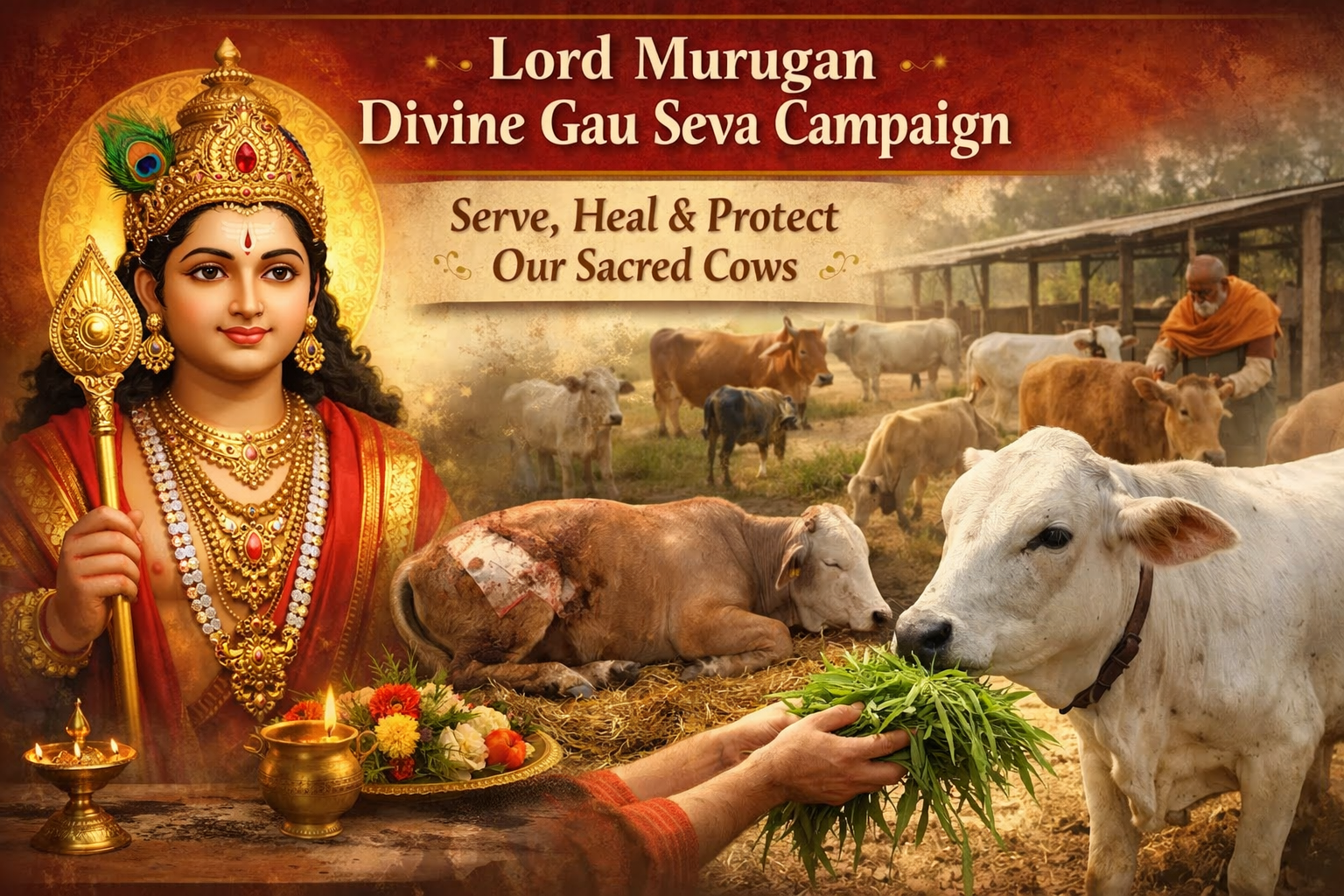 Lord Murugan Divine Gau Seva Campaign