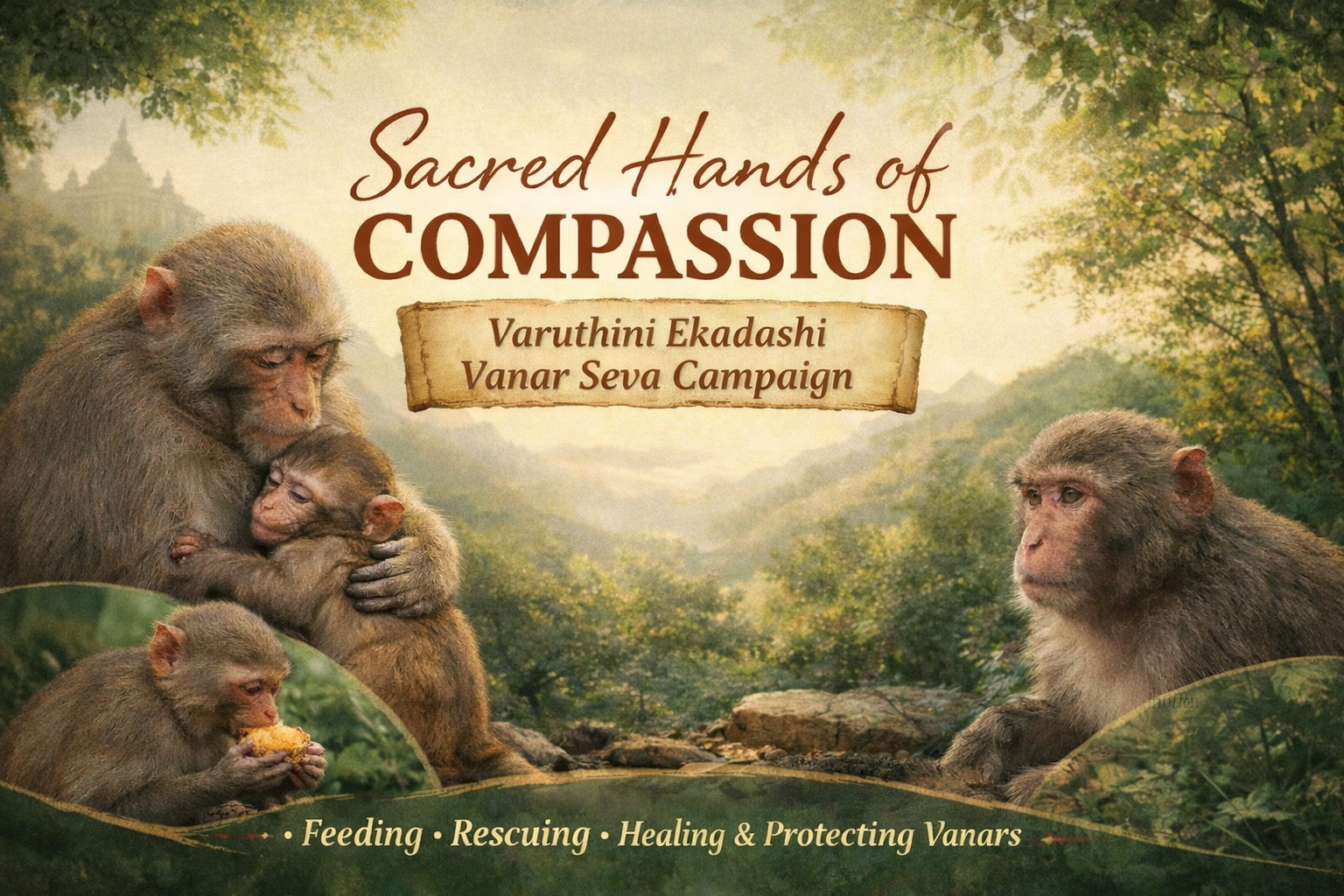 Sacred Hands of Compassion: Varuthini Ekadashi Vanar Seva