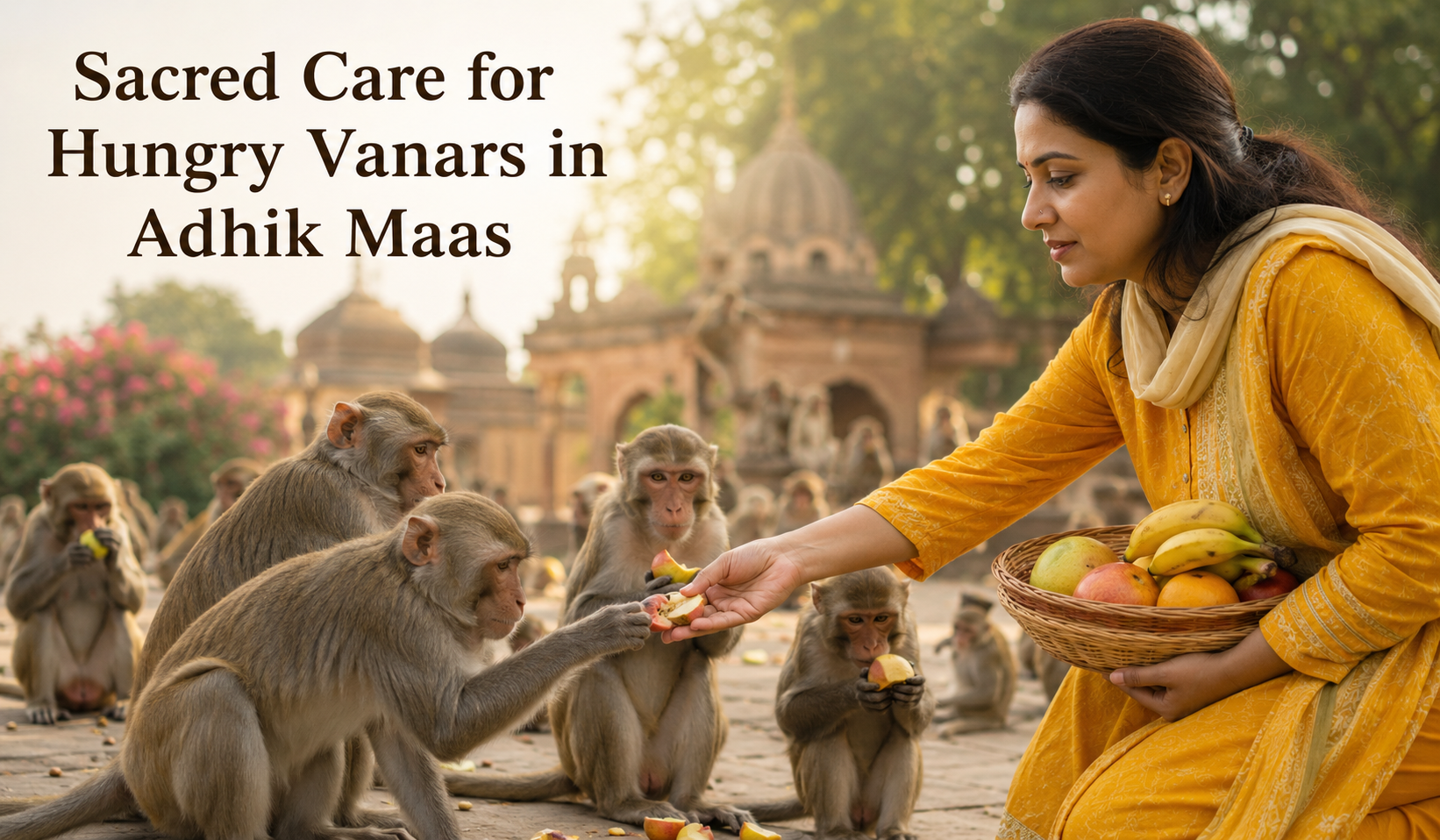 Sacred Care for Hungry Vanars in Adhik Maas