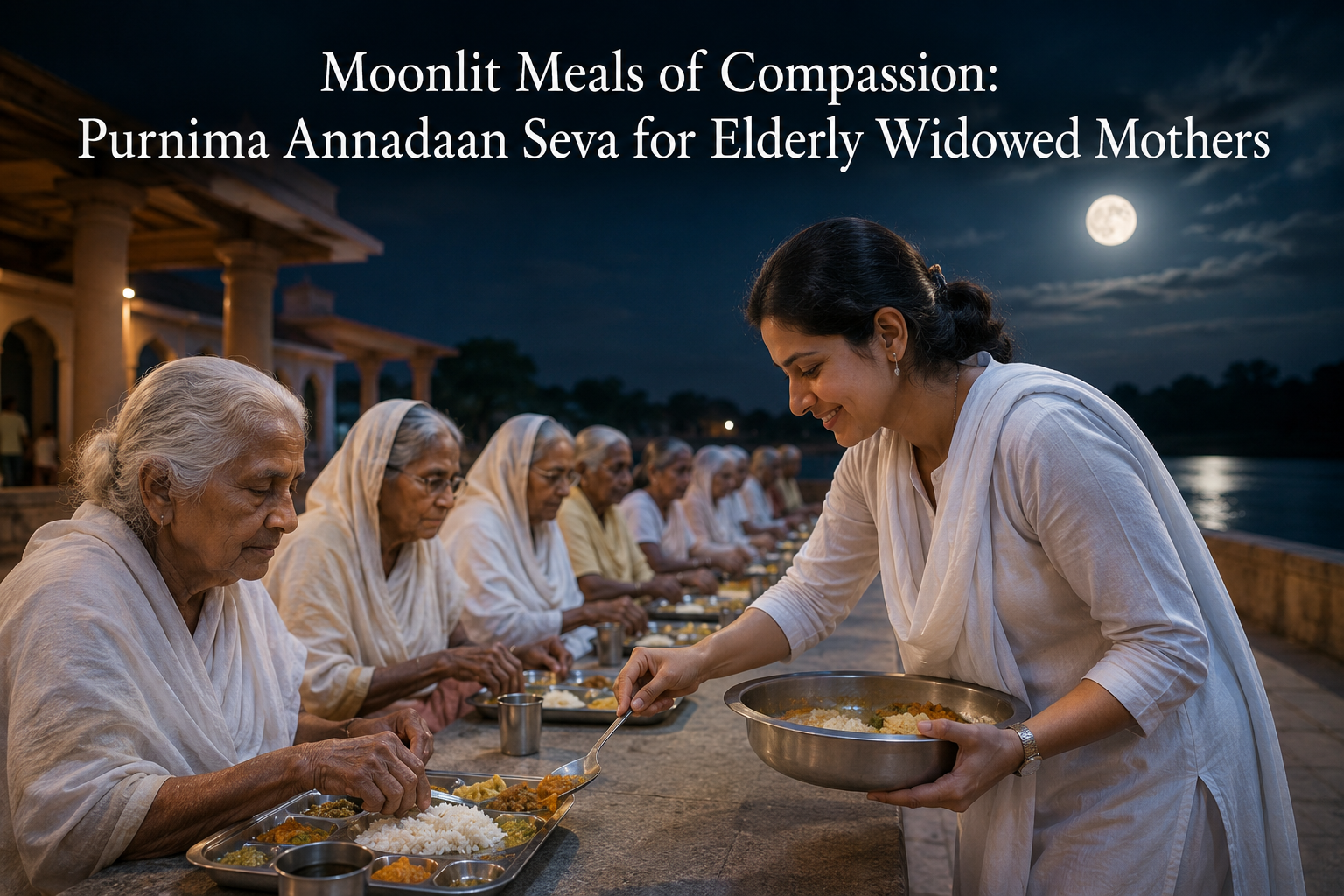 Moonlit Meals of Compassion: Purnima Annadaan Seva for Elderly Widowed Mothers